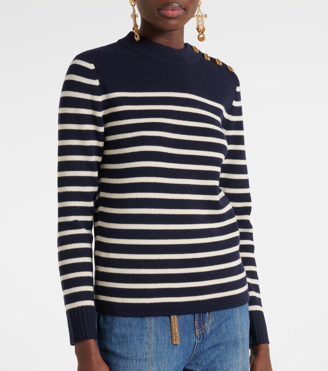 Striped wool and cashmere sweater | Chloé