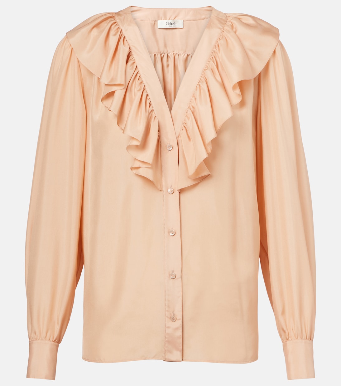 Blusa in seta habotai con volant | Chloé