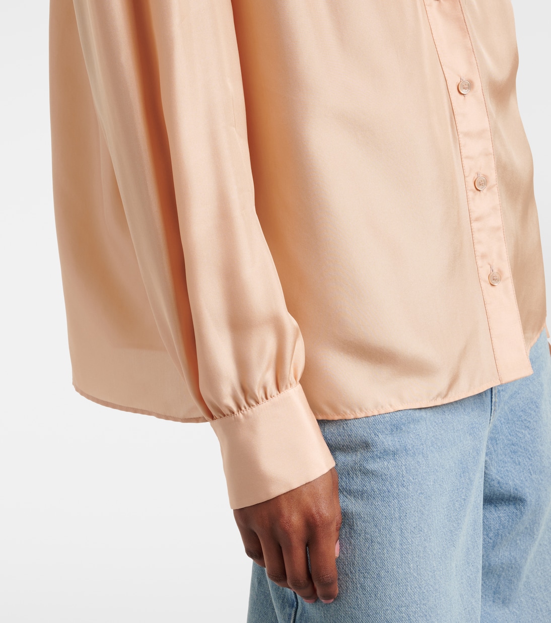 Blusa in seta habotai con volant | Chloé