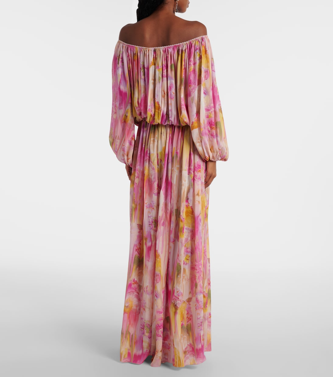 Abito lungo in georgette con stampa | Blumarine