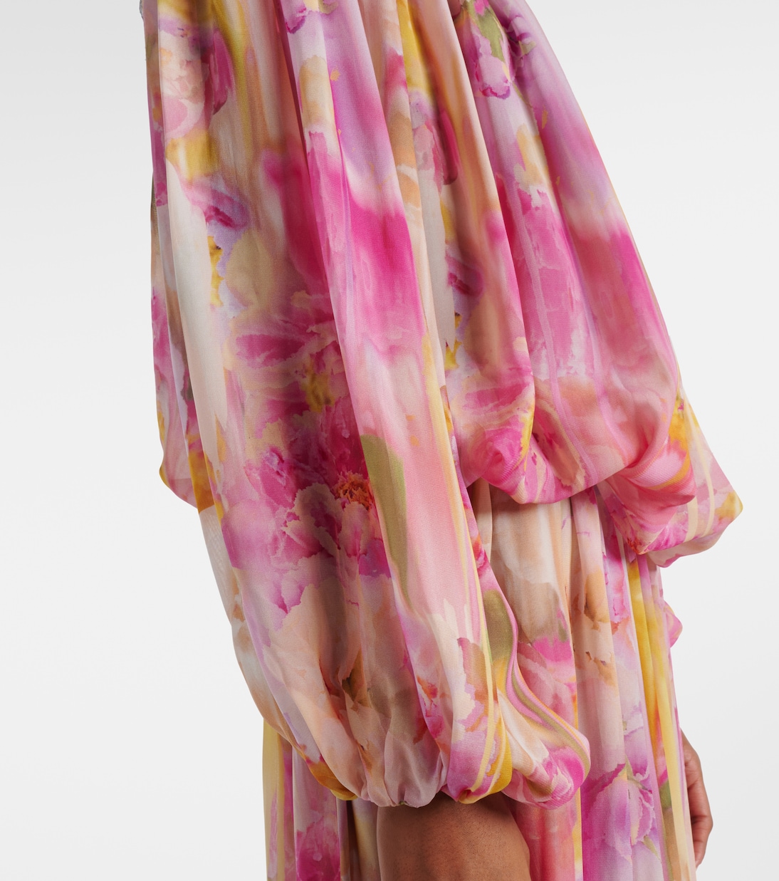 Abito lungo in georgette con stampa | Blumarine
