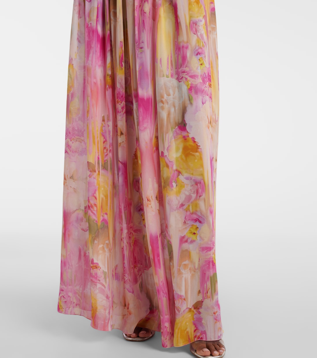 Abito lungo in georgette con stampa | Blumarine