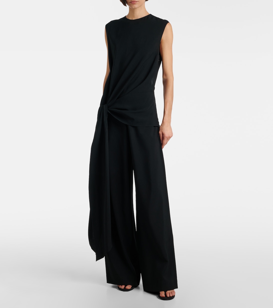Tie gathered jersey jumpsuit | Alaïa