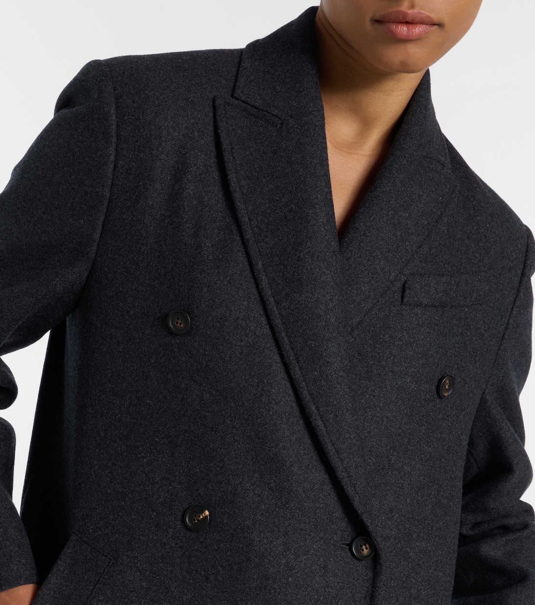 Double-breasted wool coat | Brunello Cucinelli