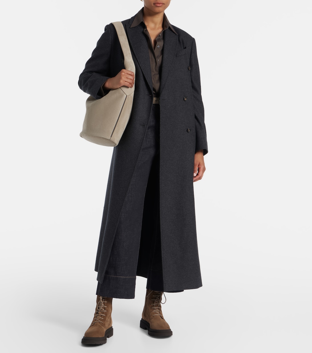 Double-breasted wool coat | Brunello Cucinelli