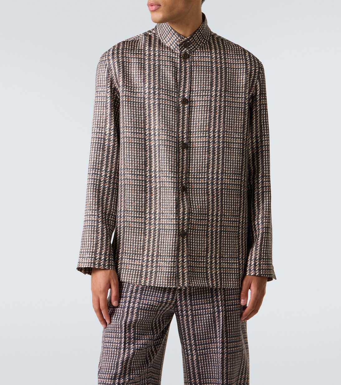 Prince of Wales check silk shirt | Zegna