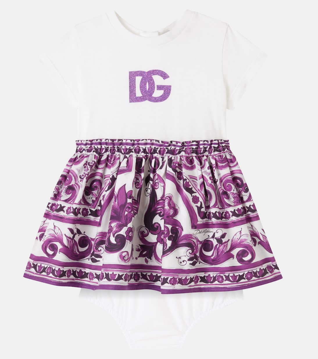 Baby Set Majolica aus Kleid und Höschen | Dolce&Gabbana Kids