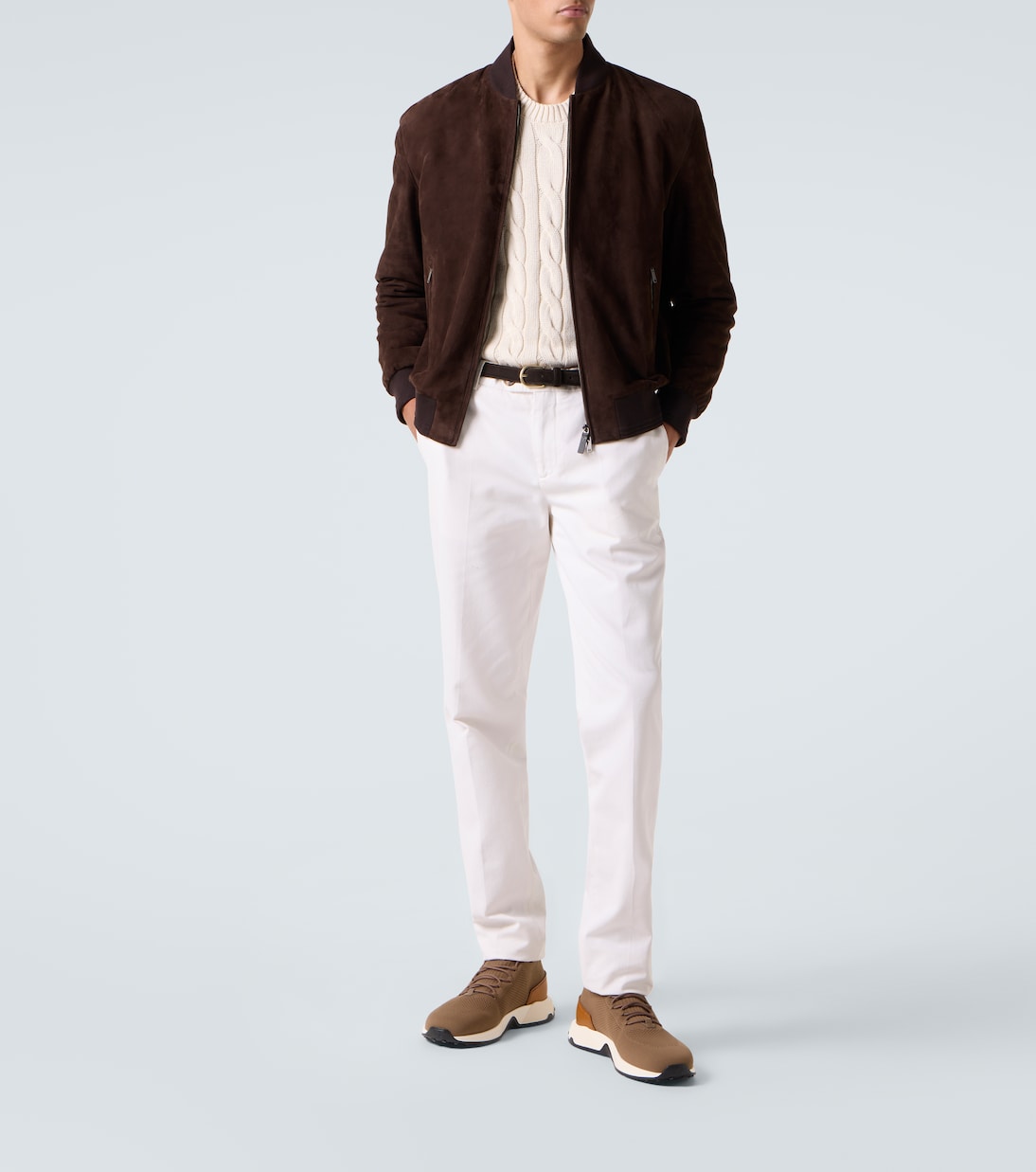 Leather-trimmed sneakers | Tod's