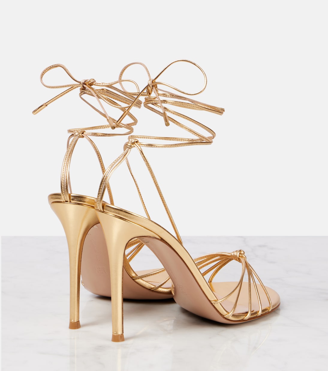 Sandalen 105 aus Metallic-Leder | Gianvito Rossi
