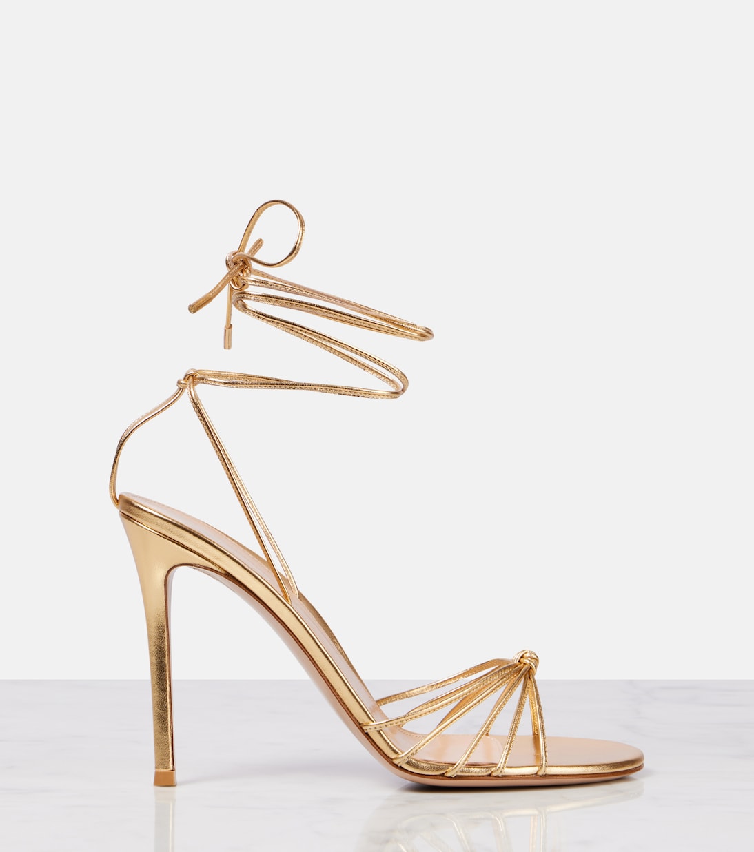 Sandalen 105 aus Metallic-Leder | Gianvito Rossi