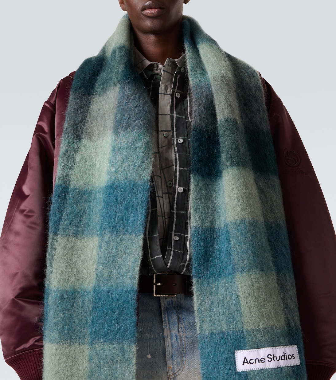Checked alpaca and wool-blend scarf | Acne Studios