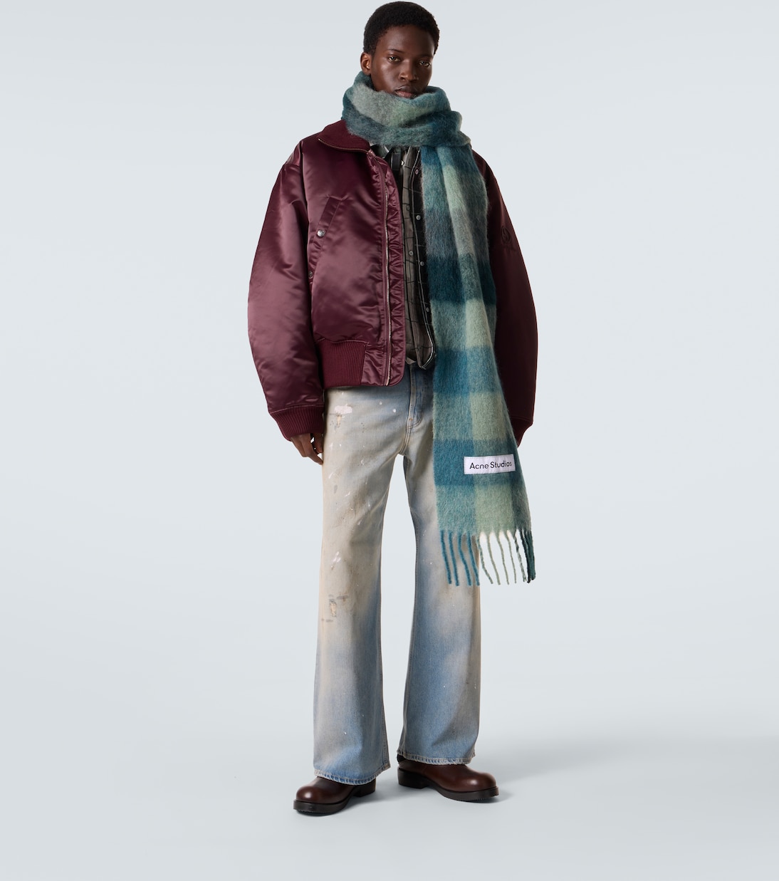 Checked alpaca and wool-blend scarf | Acne Studios
