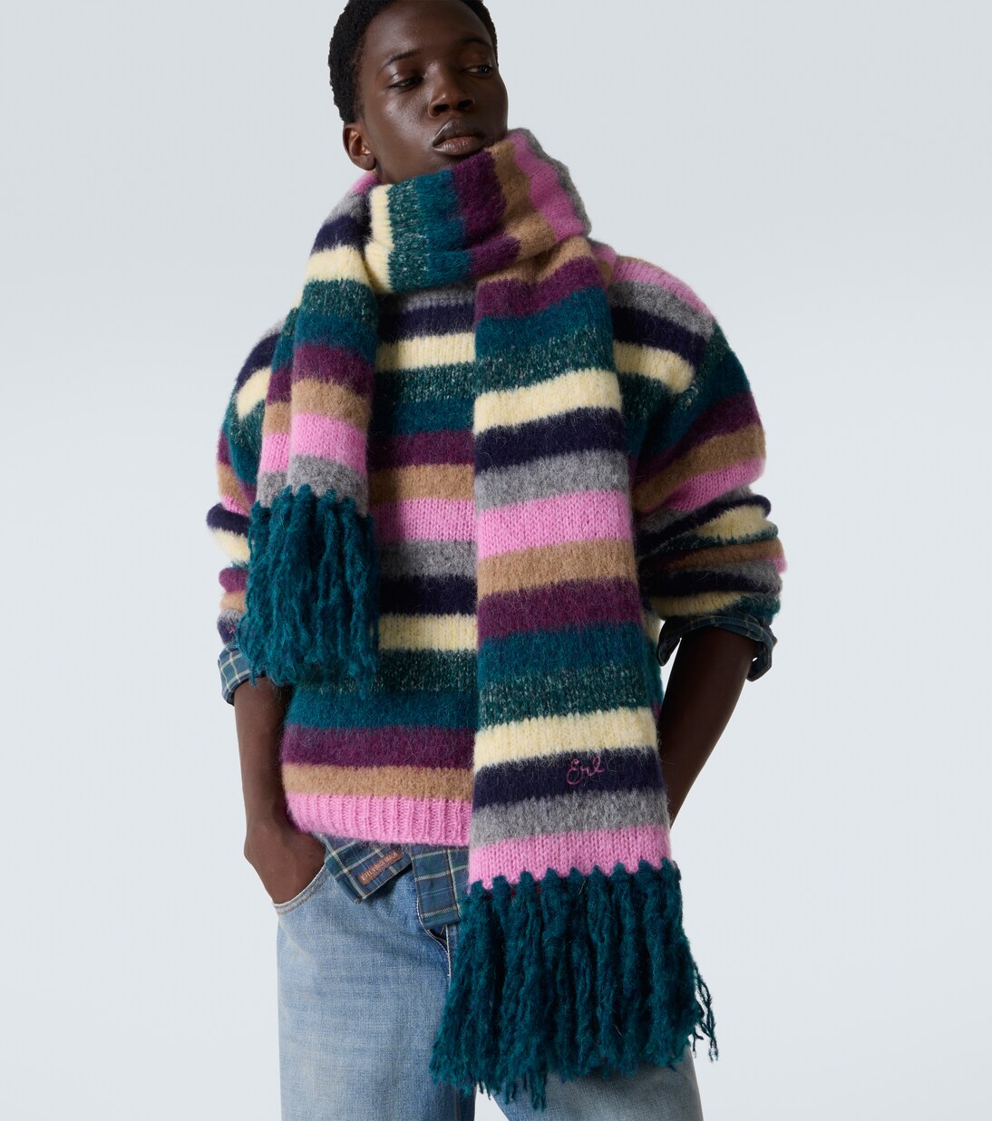 Écharpe rayée en laine d'alpaga et mohair | ERL