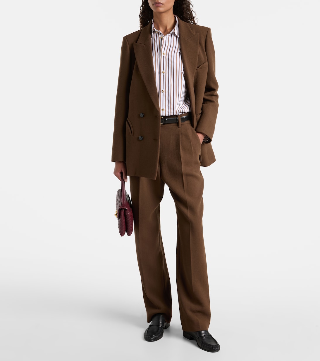 Fox high-rise virgin wool crêpe wide-leg pants | Blazé Milano
