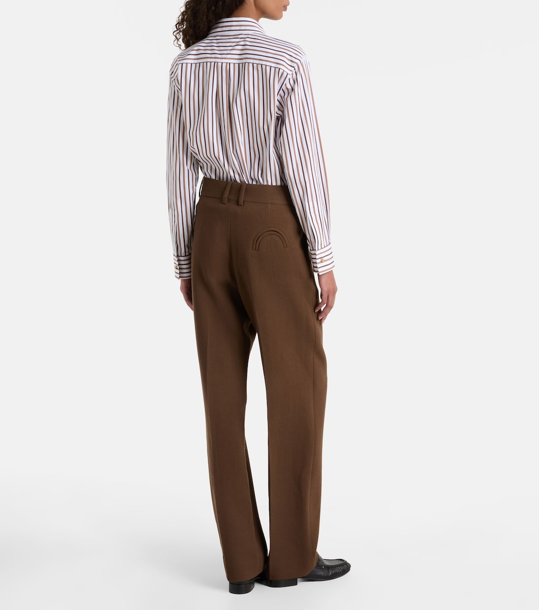 Fox high-rise virgin wool crêpe wide-leg pants | Blazé Milano