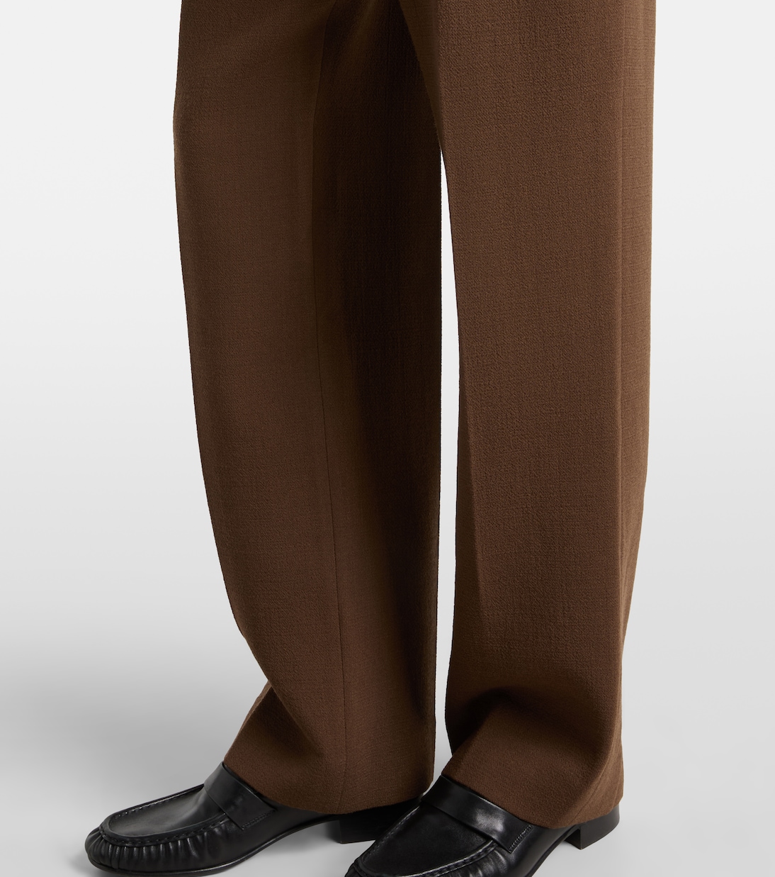 Fox high-rise virgin wool crêpe wide-leg pants | Blazé Milano