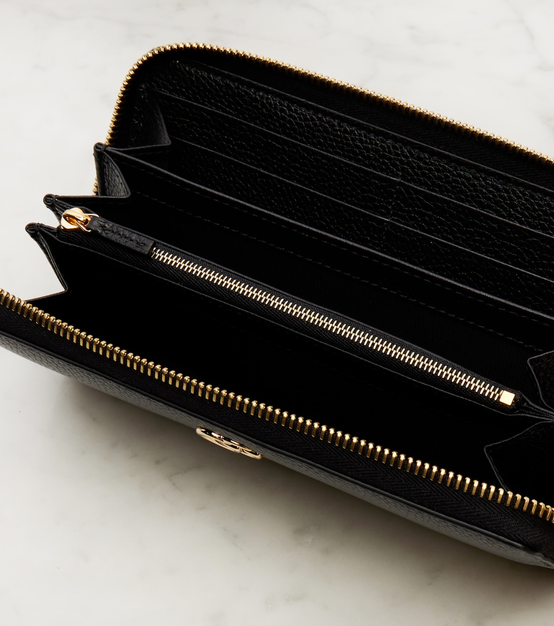 GG Marmont leather-trimmed wallet | Gucci
