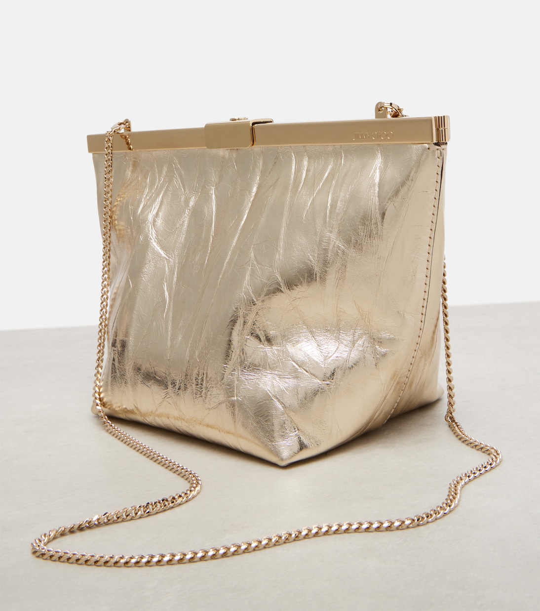 Ganache metallic leather clutch | Jimmy Choo