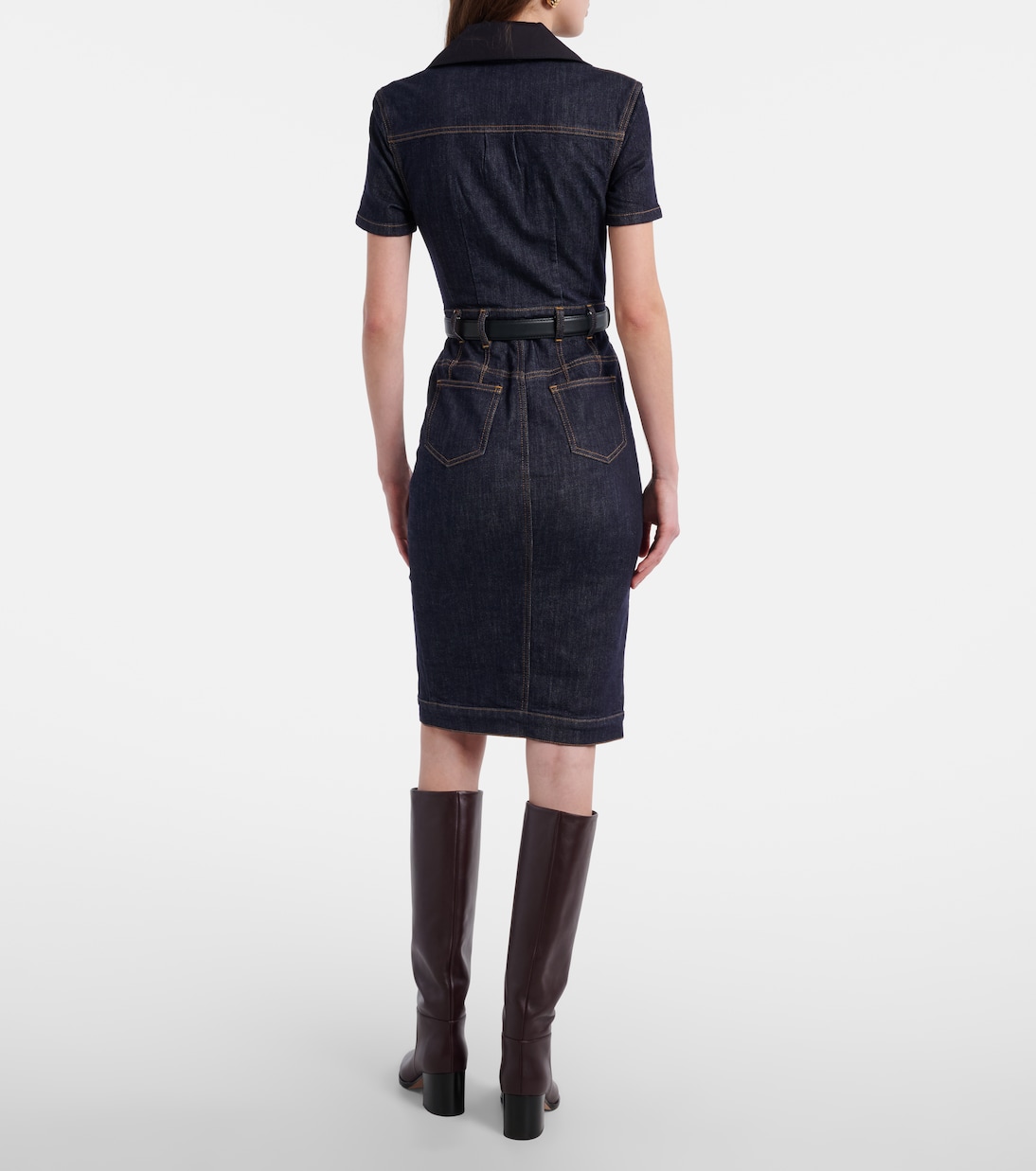 Robe midi en jean | Self-Portrait