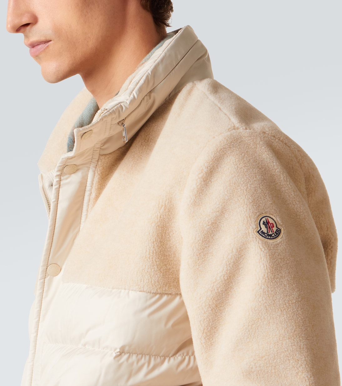 Mistral fleece-paneled down jacket | Moncler