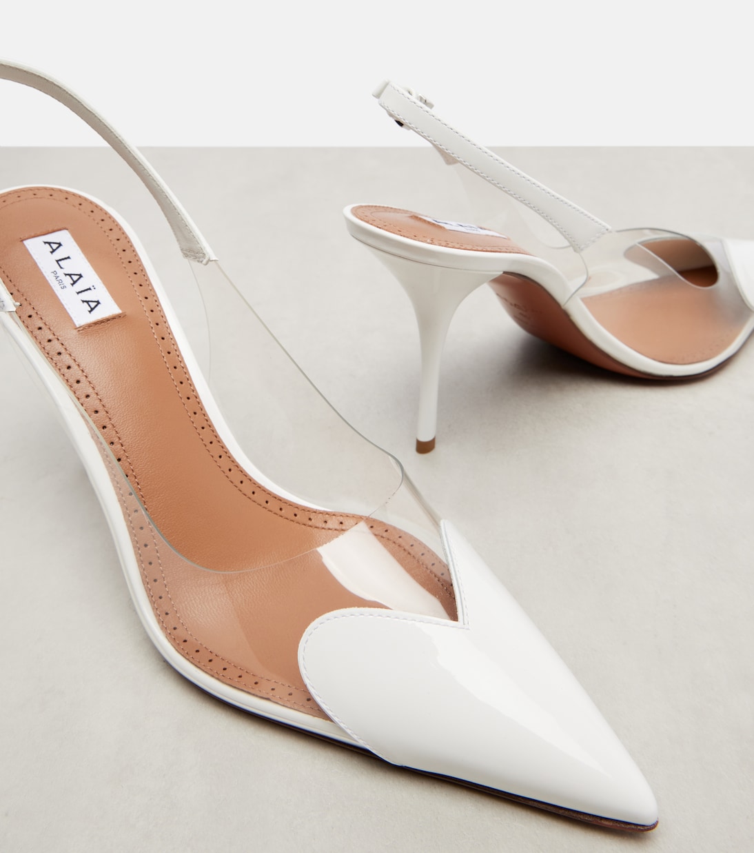 Le Cœur 90 patent leather slingback pumps | Alaïa