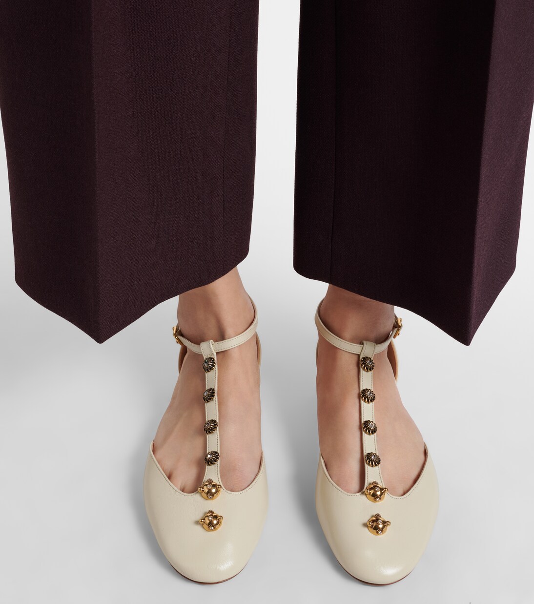 Bailarinas Celeste de piel adornadas | Chloé