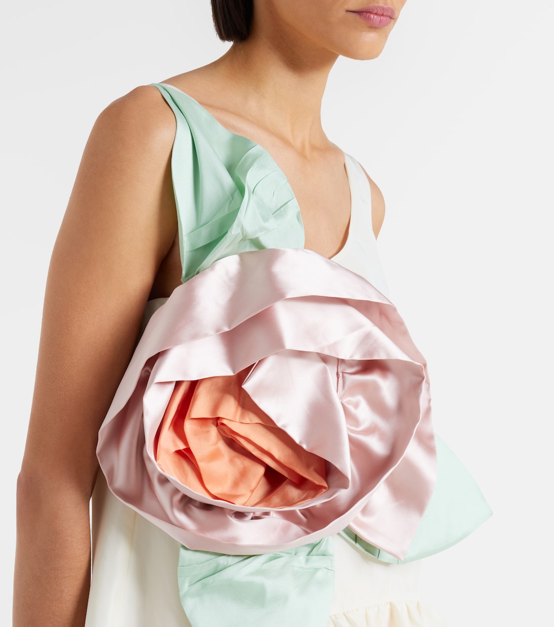 Rosette floral-appliqué taffeta top | Simone Rocha