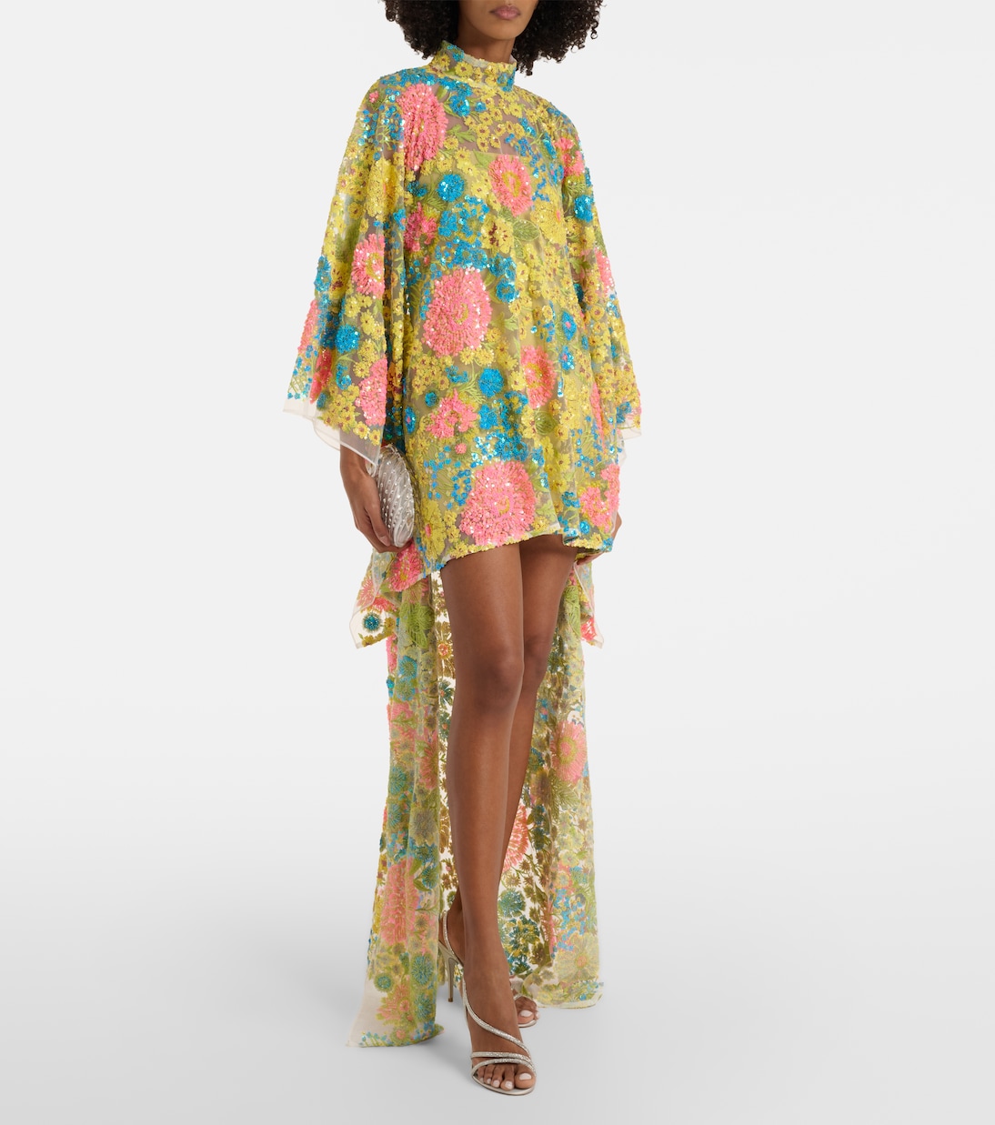 Graham floral sequined asymmetric kaftan | Taller Marmo