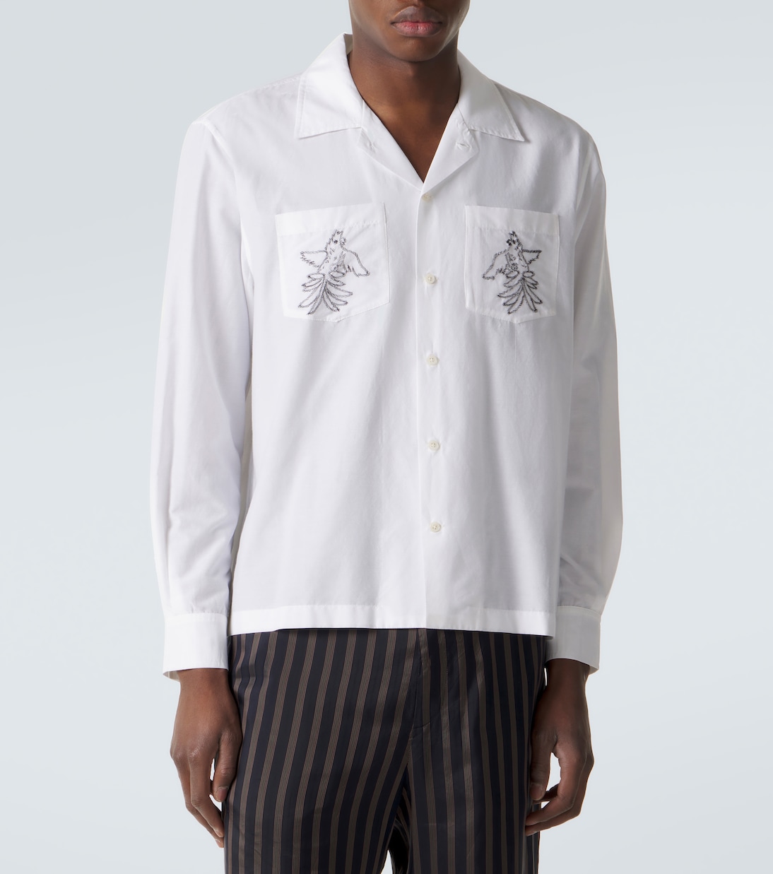 Embroidered cotton and silk shirt | Bode