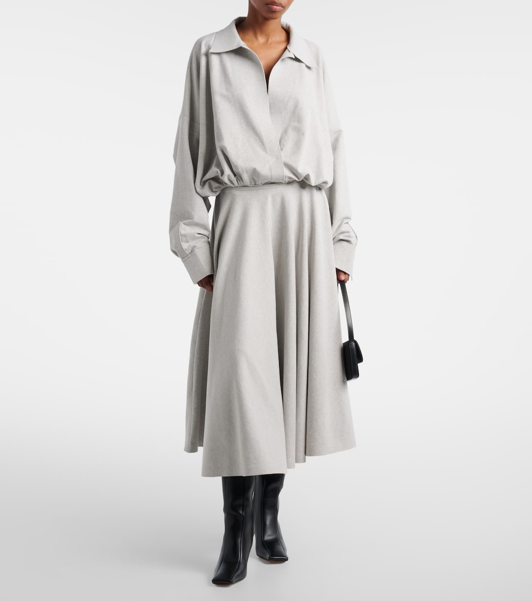 Cotton-blend midi skirt | Norma Kamali