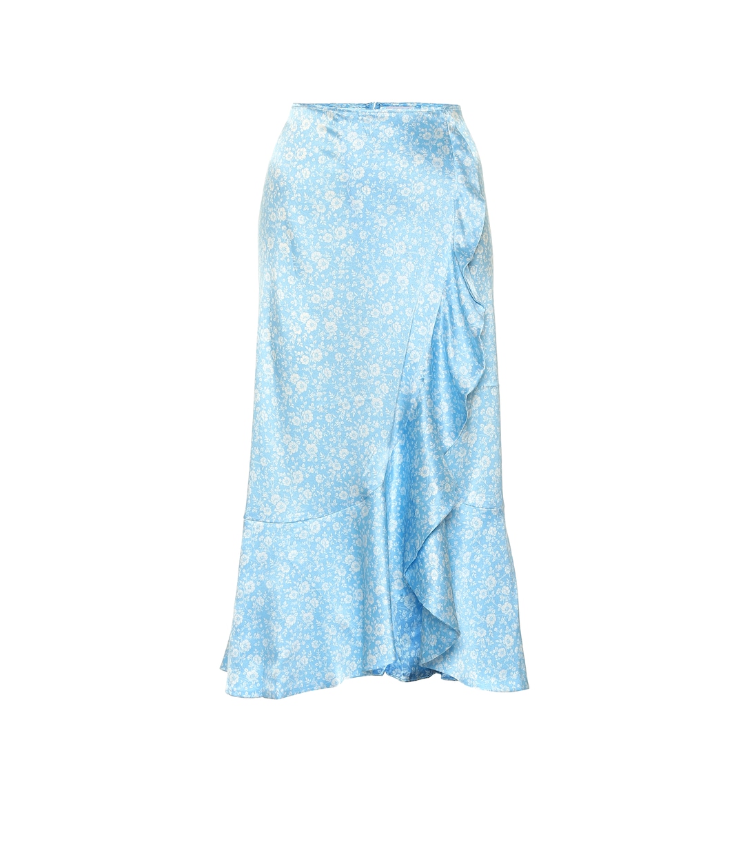 Stretch-silk satin midi skirt | Ganni