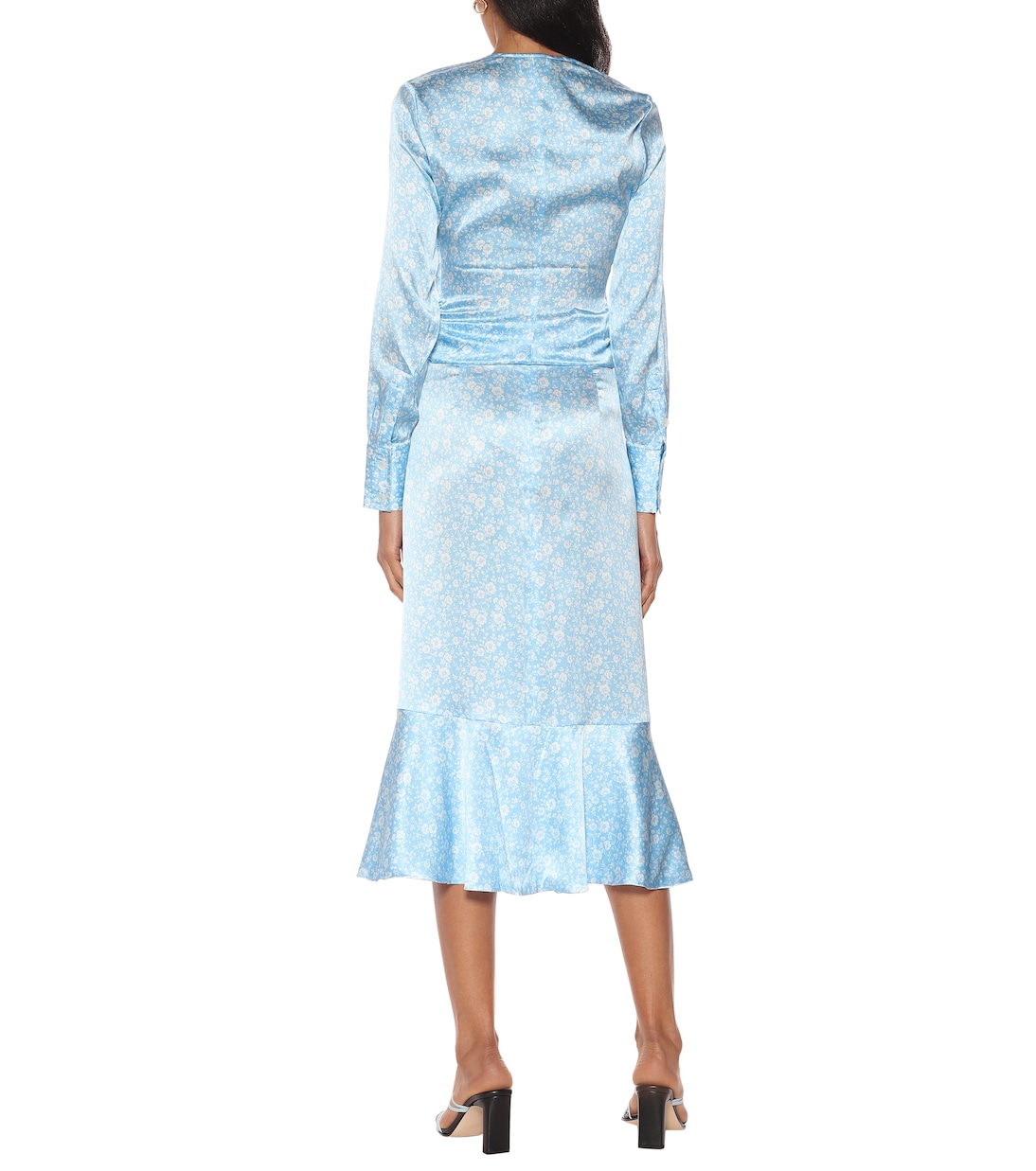 Stretch-silk satin midi skirt | Ganni