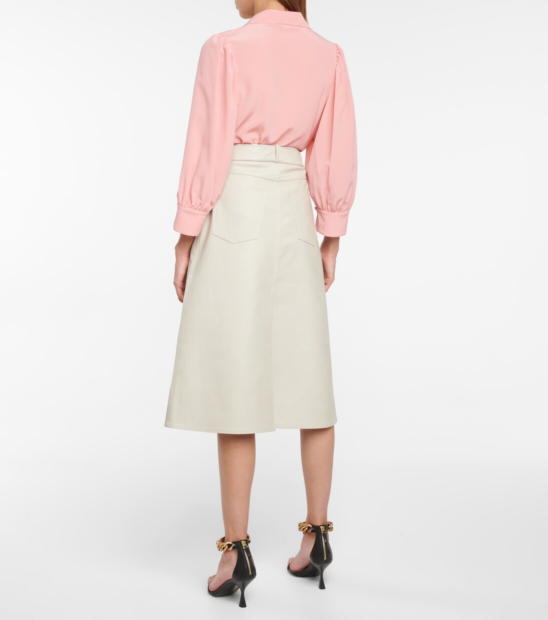 Lauren人造皮革中长半身裙 | Stella McCartney