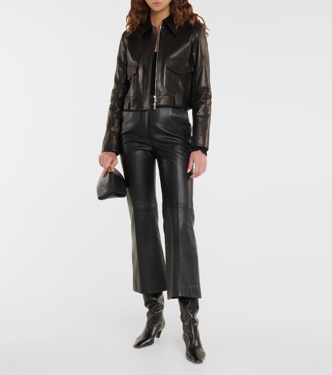 Giacca cropped Cordelia in pelle | Khaite