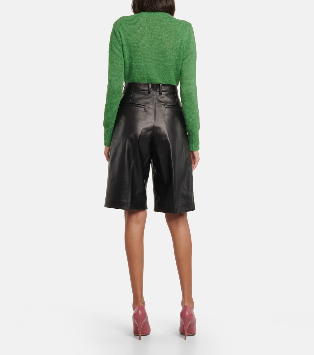 Bermuda in pelle a vita alta | Dries Van Noten
