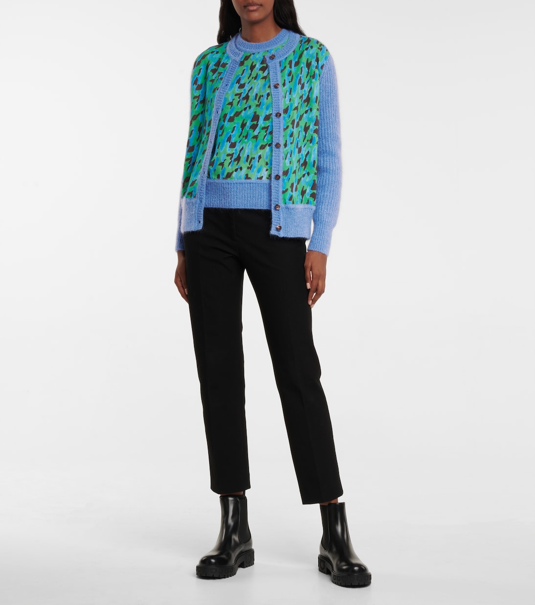 Leopard-print mohair-blend sweater vest | Ferragamo
