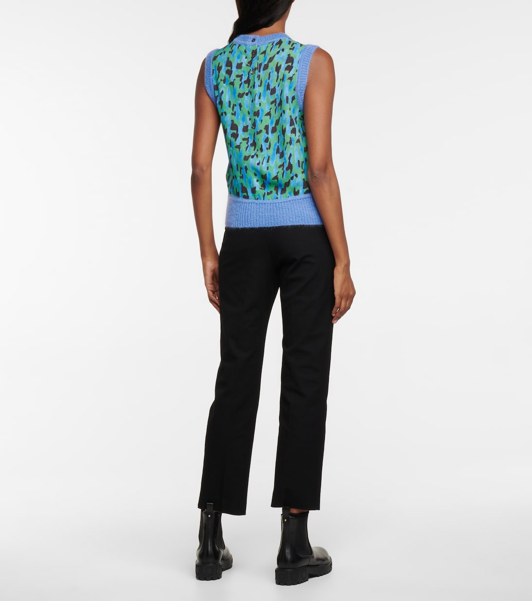 Leopard-print mohair-blend sweater vest | Ferragamo