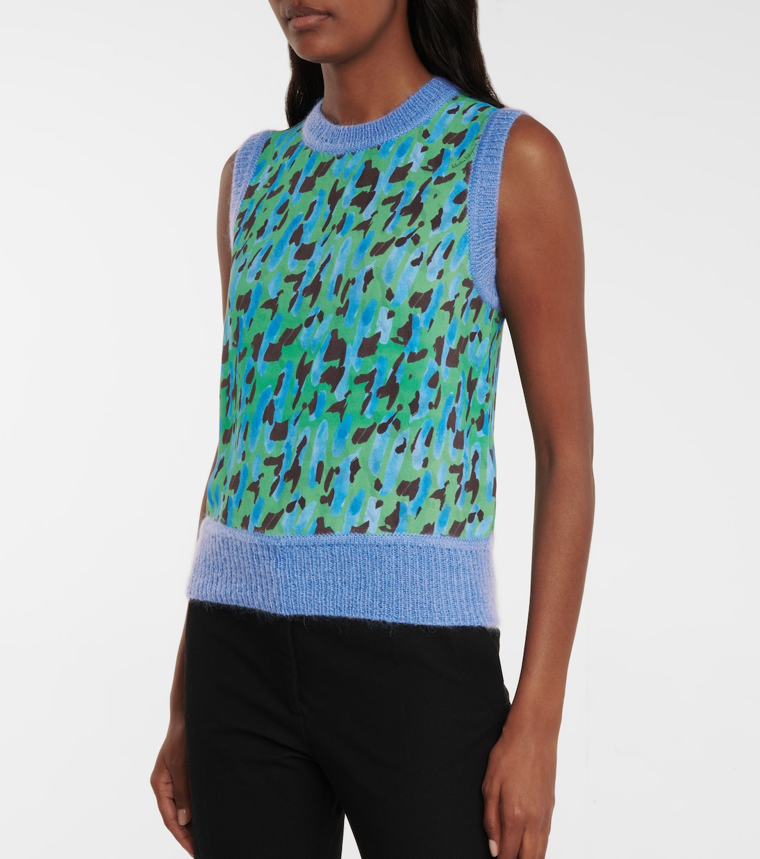 Leopard-print mohair-blend sweater vest | Ferragamo
