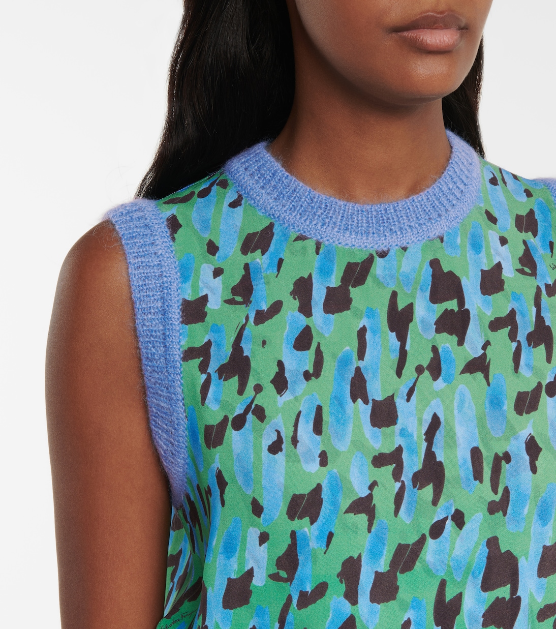 Leopard-print mohair-blend sweater vest | Ferragamo