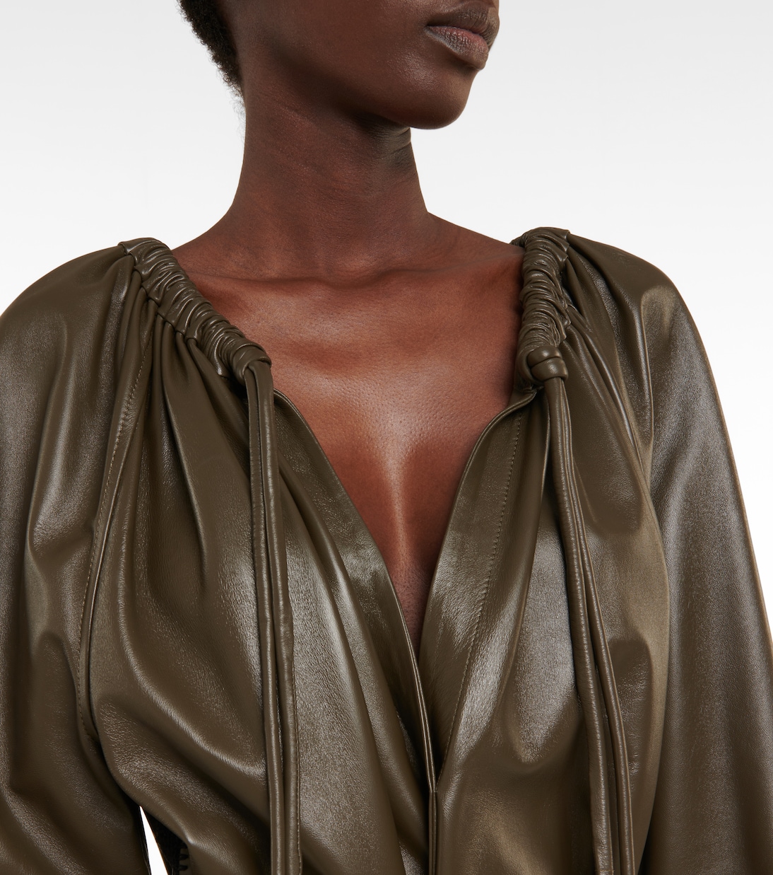 Abito midi in pelle con cintura | Proenza Schouler