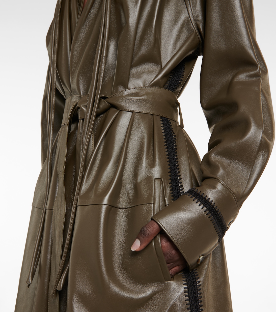 Abito midi in pelle con cintura | Proenza Schouler