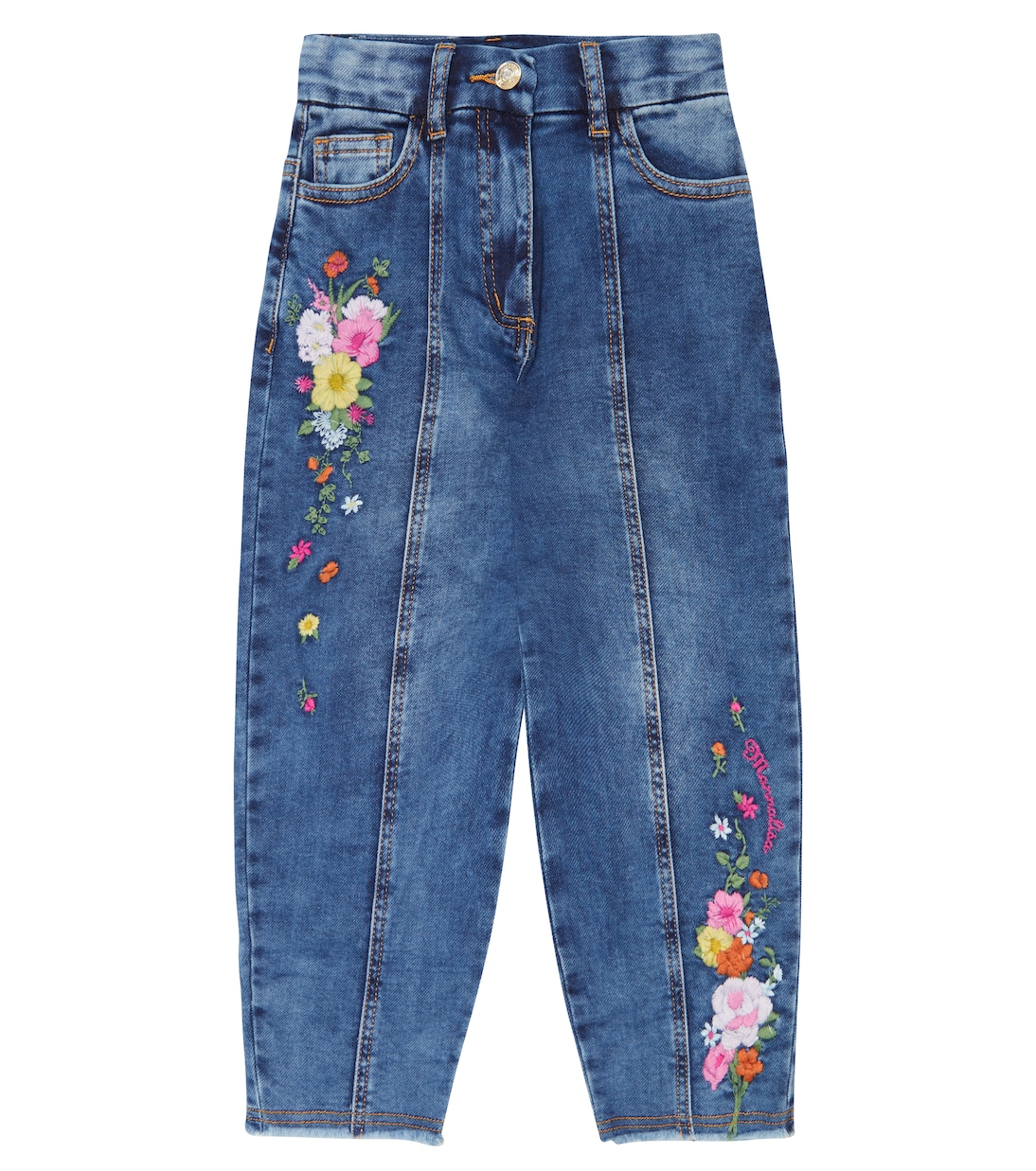 Embroidered oversized jeans | Monnalisa