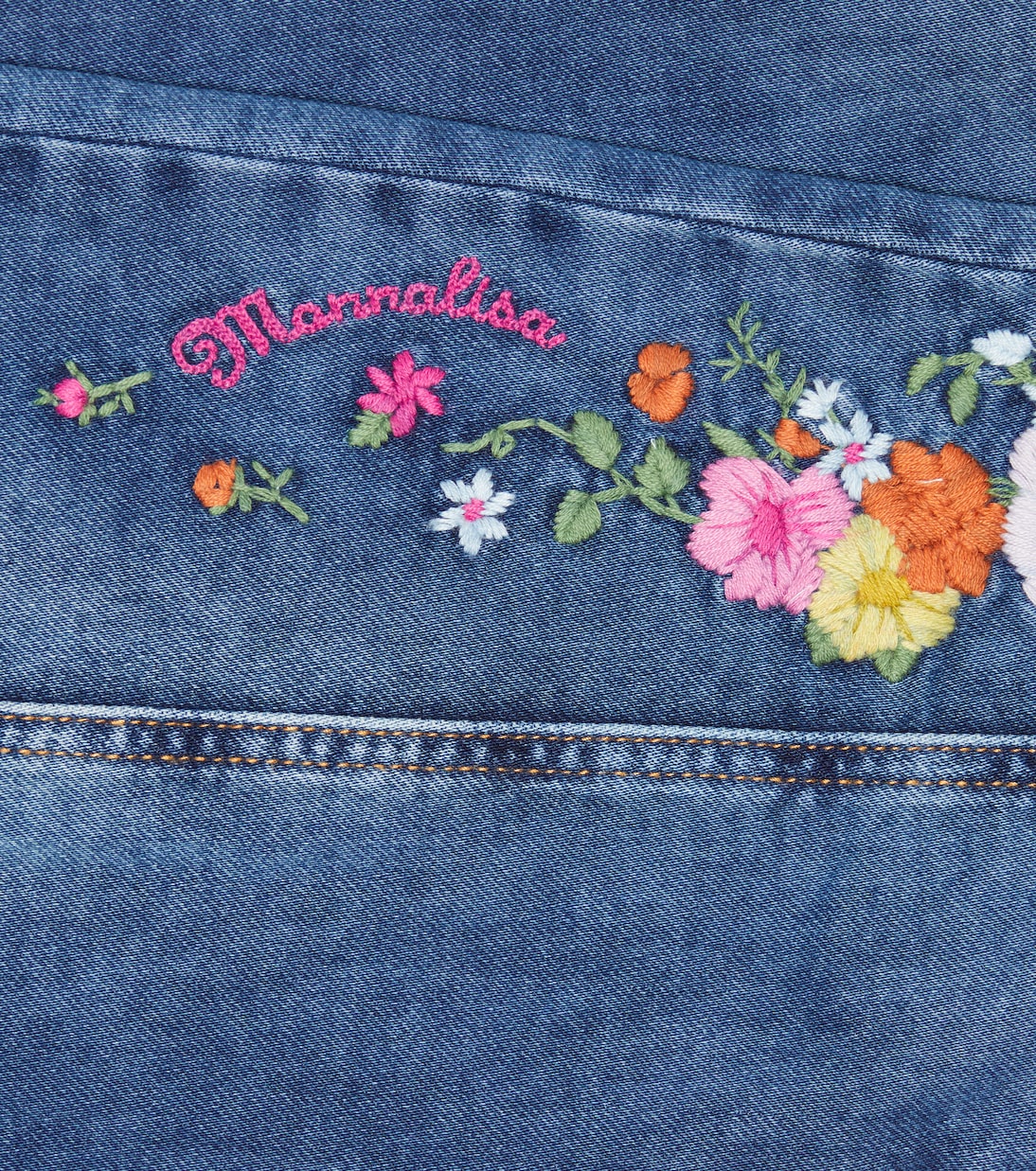 Embroidered oversized jeans | Monnalisa