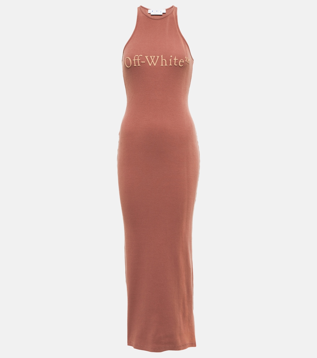 Robe midi en coton mélangé à logo | Off-White