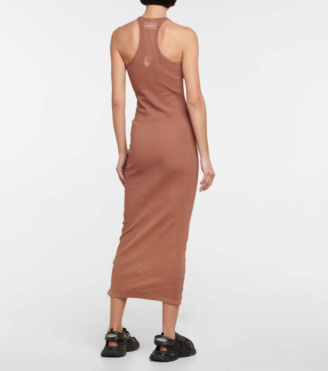 Robe midi en coton mélangé à logo | Off-White