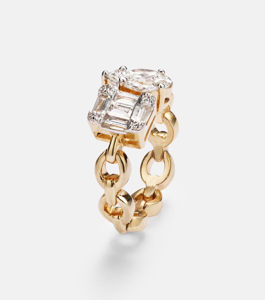 Catena Illusion 18kt gold ring with white diamonds | Nadine Aysoy