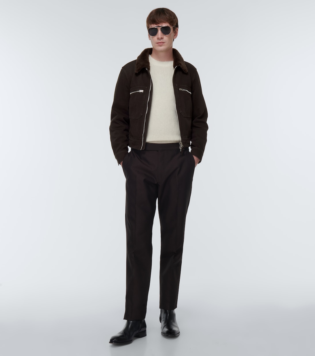 Chaqueta Bedford de pana con borrego sintético | Tom Ford