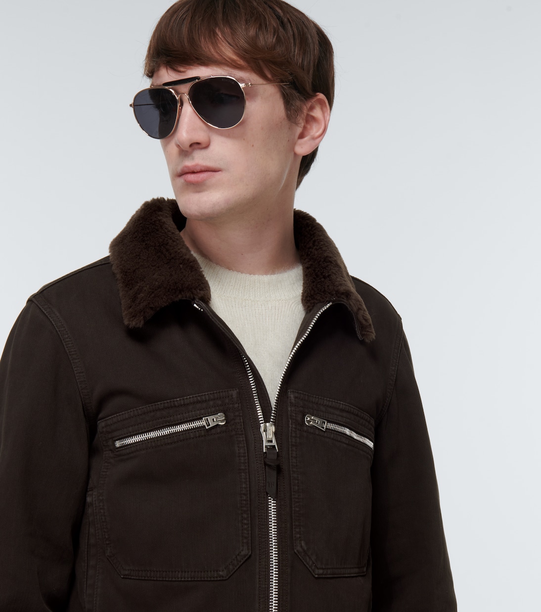 Chaqueta Bedford de pana con borrego sintético | Tom Ford