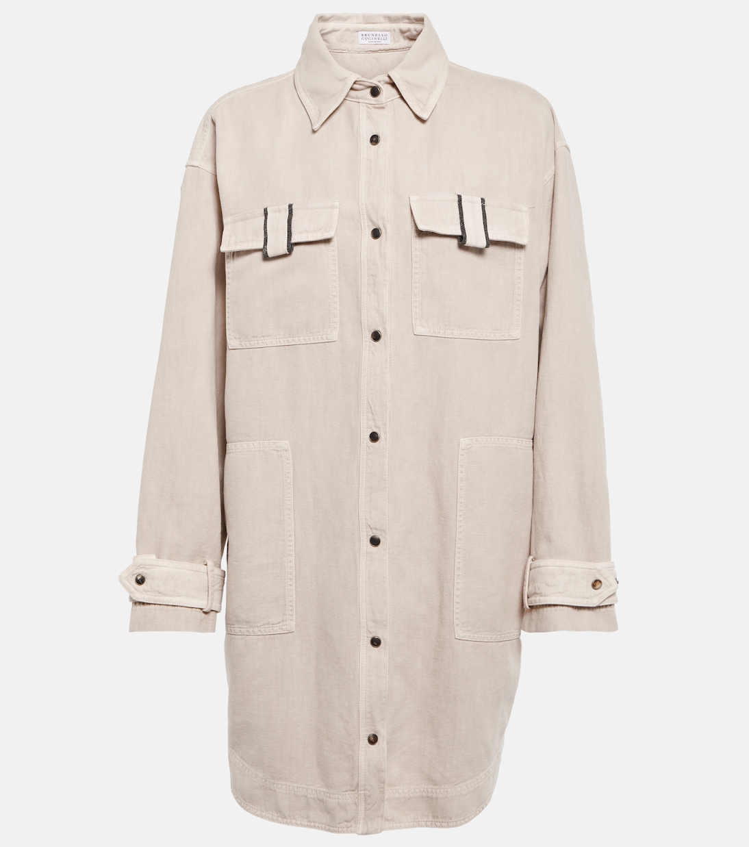 Hemdjacke aus Baumwolle und Leinen | Brunello Cucinelli