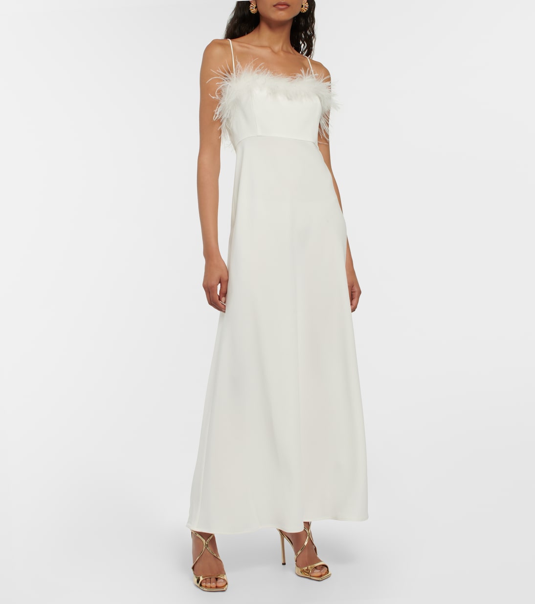 Maxikleid Selene mit Federn | Rixo
